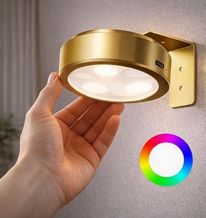 LAmore Picture Lights for Wall, Set of two 2000mAh Rechargeable Battery Magnetic Poster Lights with 3 Color Temps & 12 RGB, Remote Dimmable Timer Painting Light, Wall Decor Light for Art Display