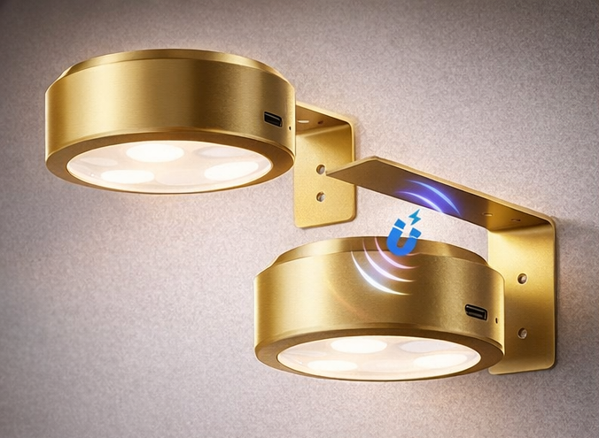 LAmore Picture Lights for Wall, Set of two 2000mAh Rechargeable Battery Magnetic Poster Lights with 3 Color Temps & 12 RGB, Remote Dimmable Timer Painting Light, Wall Decor Light for Art Display